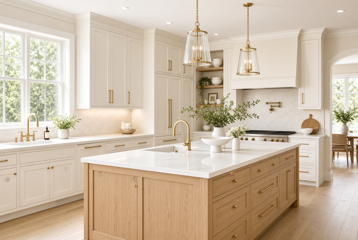 Bright cream luxury kitchen