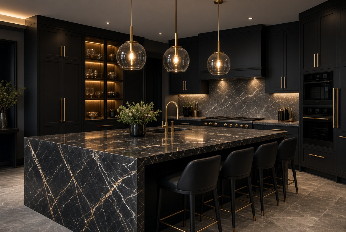 Dark statement quartz island