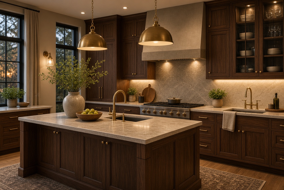 Warm taupe kitchen